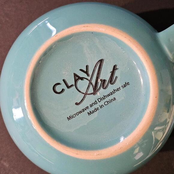 Llama Mug Blue White Clay Art Cute Artsy Boho - Picture 8 of 10